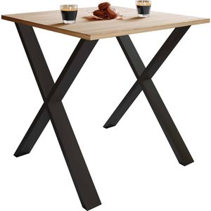 XonaX eetkamertafel 80x50cm eik decor, zwart.