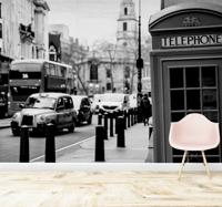 Zwart-wit London city fotobehang