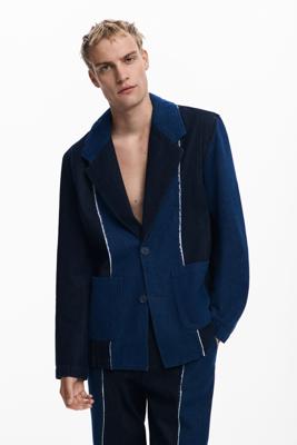 Gecombineerde blazer met naden - BLUE - XL