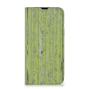 iPhone 14 Book Wallet Case Green Wood