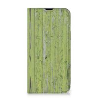 iPhone 14 Book Wallet Case Green Wood