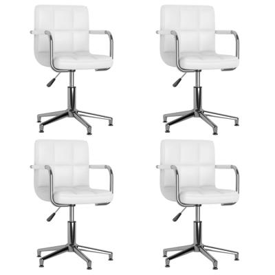 Eetkamerstoelen draaibaar 4 st kunstleer wit