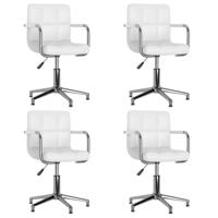 Eetkamerstoelen draaibaar 4 st kunstleer wit