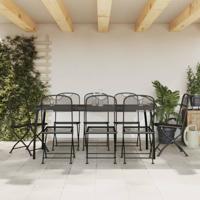 9-delige Tuinset metaalgaas antracietkleurig