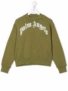 Palm Angels Kids sweat à logo imprimé - Vert