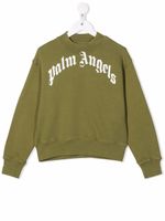 Palm Angels Kids sweat à logo imprimé - Vert - thumbnail