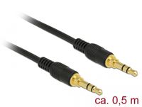 Delock 85545 Stereo Jack Kabel 3,5 mm 3-pins male > male 0,5 m zwart