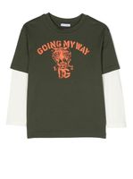 Dolce & Gabbana Kids t-shirt à slogan imprimé - Vert - thumbnail