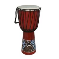 Bongo drums/trommel handgemaakt - hoogte 50 cm - met Afrikaanse print   - - thumbnail