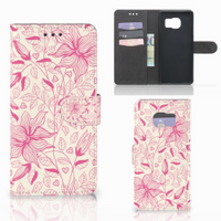 Samsung Galaxy S7 Edge Hoesje Pink Flowers - thumbnail