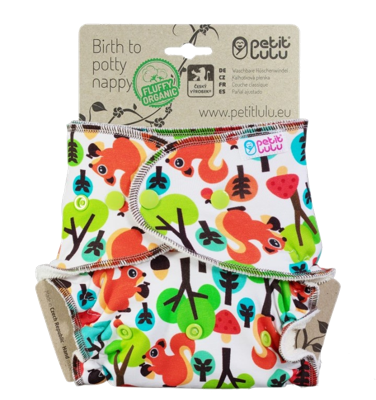 Petit Lulu Maxi nachtluier Fluffy Organic - Eekhoorn