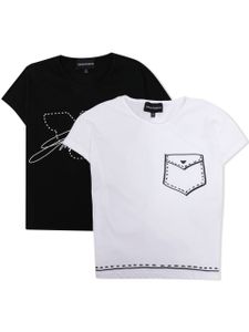 Emporio Armani Kids t-shirt à imprimé graphique (lot de deux) - Blanc