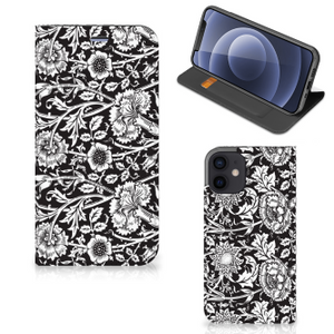 iPhone 12 Mini Smart Cover Black Flowers