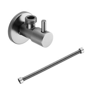 Hoekstopkraan SaniClear Iron | Met flexibele aansluitslang (30 cm) | 1/2x1/2" | Verouderd ijzer - Gunmetal