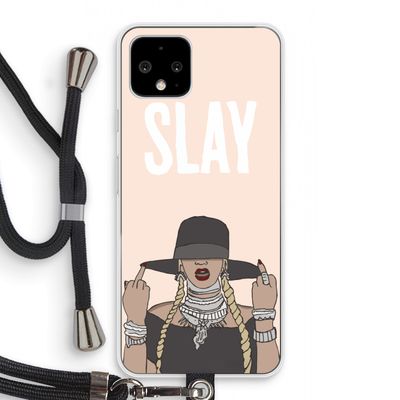 Slay All Day: Pixel 4 Transparant Hoesje met koord
