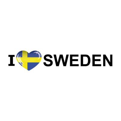 Sticker - I love Sweden - 19 x 4 cm - Zweden - landenthema