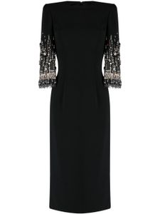 Jenny Packham robe mi-longue Bergman à détails de cristaux - Noir