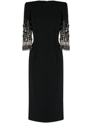 Jenny Packham robe mi-longue Bergman à détails de cristaux - Noir