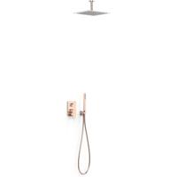 Regendouche set Tres Project | Inbouw | Mengkraan | 2-weg | Vierkant | 24k Rose goud