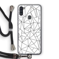 Geometrische lijnen zwart: Samsung Galaxy A11 Transparant Hoesje met koord