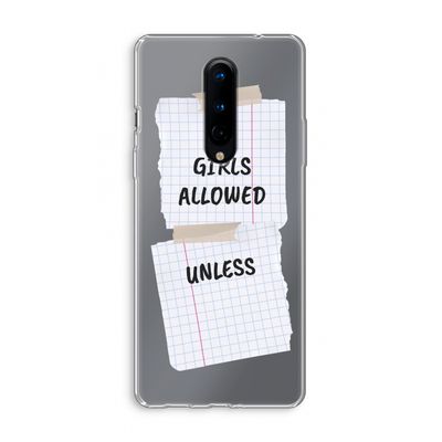 No Girls Allowed Unless: OnePlus 8 Transparant Hoesje