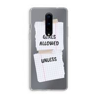 No Girls Allowed Unless: OnePlus 8 Transparant Hoesje