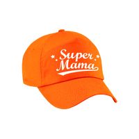 Super mama moederdag cadeau pet oranje voor dames   -