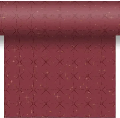 Duni dunicel 3-in-1 tafelloper gilded bauble 40x480cm bordeauxrood