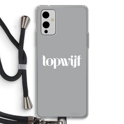 Topwijf Grijs Wit: OnePlus 9 Transparant Hoesje met koord