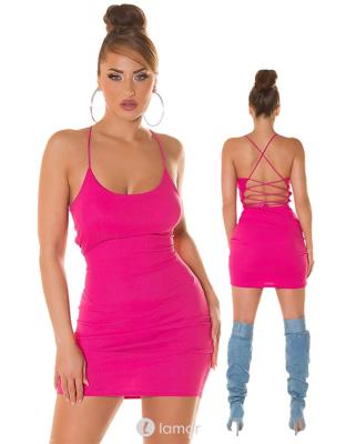 * KOUCLA Fuchsia roze mini jurkje, IS26258