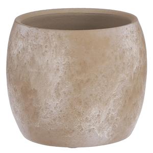 Mica Decorations Bloempot - creme stone - mat - keramiek - 16 x 14 cm