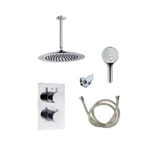 BWS Inbouw Regendouche | 30cm Stortdouche Plafonduitloop met handdouche | Chroom