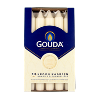 Gouda Kroonkaars ivoor 200/24 10 Stuks