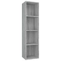 The Living Store Boekenkast - - Grijze Sonoma Eiken - 143x30x36 cm - Duurzaam hout - thumbnail