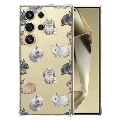 Samsung Galaxy S25 Ultra Hoesje - Konijntjes TPU Antishock Samsung Galaxy S25 Ultra Hoesje - Konijntjes TPU Antishock