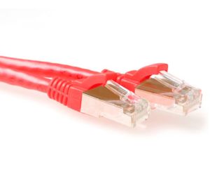 ACT Rode 0,5 meter LSZH SFTP CAT6A patchkabel met RJ45 connectoren