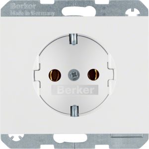 Berker K.1 wandcontactdoos 1-voudig met randaarde polarwit