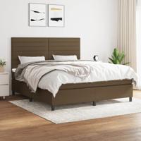 Boxspring met matras stof donkerbruin 160x200 cm