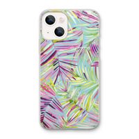 Tropical Palms Blue: iPhone 13 mini Transparant Hoesje