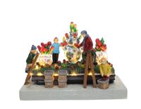 Flower Parade with Delft Blue Vases with LED polyresin 18cm Santaville - Santaville Flower Parade with Delft Blue Vases with LED polyresin 18cm Santaville - Santaville