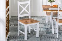 Elegante eetkamerstoel LONG ISLAND mangohout in landelijke stijl - 39779 - thumbnail