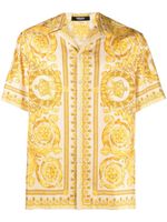 Versace chemise en soie à imprimé Barocco - Jaune - thumbnail