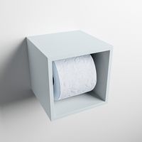 MONDIAZ Easy Toiletrolhouder CUBE 160 solid surface 16x16cm kleur Clay. Geschikt voor op en inbouw.