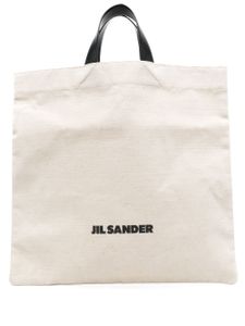 Jil Sander sac cabas en lin à logo imprimé - Blanc