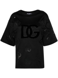 Dolce & Gabbana t-shirt en coton à logo DG - Noir