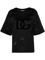 Dolce & Gabbana t-shirt en coton à logo DG - Noir - thumbnail