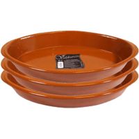 Set van 3x stuks tapas ovenschalen/serveerschalen ovaal terracotta Fontein 5 liter - thumbnail