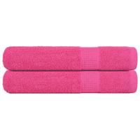 VidaXL Handdoeken 2 st 100x200 cm 360 g/m² 100% katoen roze VidaXL Handdoeken 2 st 100x200 cm 360 g/m² 100% katoen roze