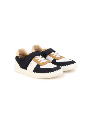 Chloé Kids baskets à empiècements en cuir - Tons neutres
