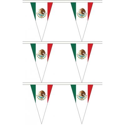Mexico vlaggenlijn - 3x stuks - 5 meter - polyester - Mexicaanse vlag - landen versiering Mexico vlaggenlijn - 3x stuks - 5 meter - polyester - Mexicaanse vlag - landen versiering